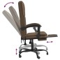 vidaXL Silla de oficina reclinable de tela marrón vidaXL Silla de oficina reclinable de tela marrón