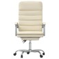 vidaXL Silla de oficina reclinable masaje cuero sintético color crema vidaXL Silla de oficina reclinable masaje cuero sintético color crema