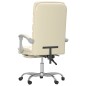 vidaXL Silla de oficina reclinable masaje cuero sintético color crema vidaXL Silla de oficina reclinable masaje cuero sintético color crema