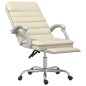 vidaXL Silla de oficina reclinable masaje cuero sintético color crema vidaXL Silla de oficina reclinable masaje cuero sintético color crema
