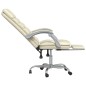 vidaXL Silla de oficina reclinable masaje cuero sintético color crema vidaXL Silla de oficina reclinable masaje cuero sintético color crema