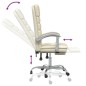 vidaXL Silla de oficina reclinable masaje cuero sintético color crema vidaXL Silla de oficina reclinable masaje cuero sintético color crema