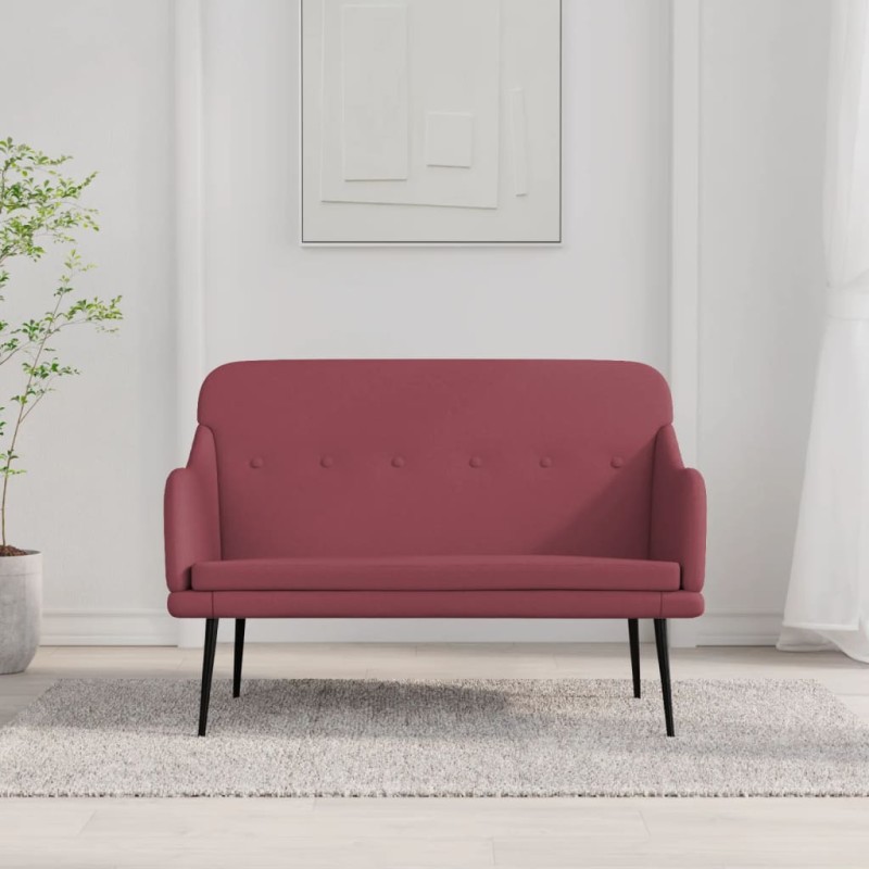 vidaXL Banco de tela rojo tinto 110x76x80 cm vidaXL Banco de tela rojo tinto 110x76x80 cm