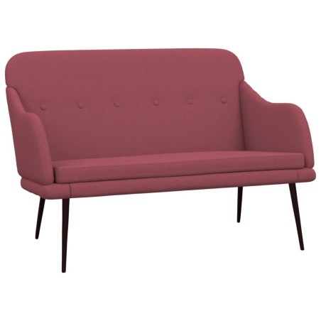 vidaXL Banco de tela rojo tinto 110x76x80 cm