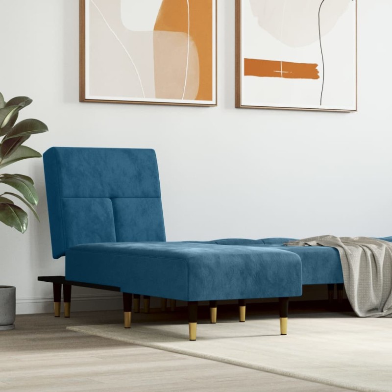 vidaXL Sofá diván de terciopelo azul vidaXL Sofá diván de terciopelo azul
