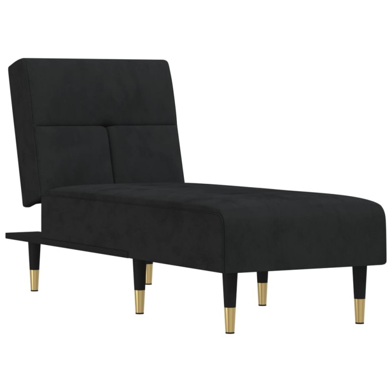 vidaXL Sofá diván de terciopelo negro vidaXL Sofá diván de terciopelo negro