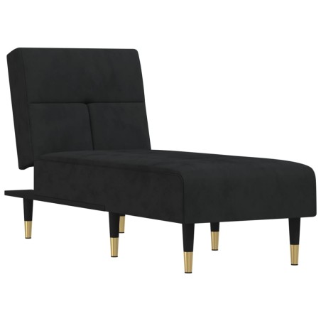 vidaXL Sofá diván de terciopelo negro