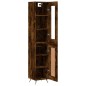 vidaXL Aparador de madera contrachapada roble ahumado 34,5x34x180 cm vidaXL Aparador de madera contrachapada roble ahumado 34,5x34x180 cm