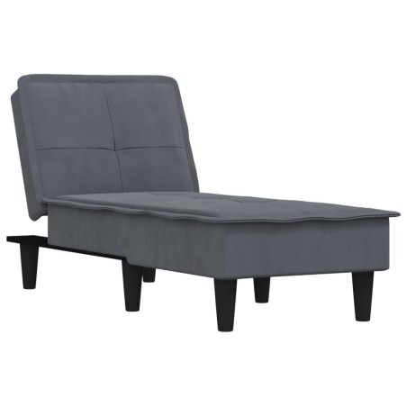 vidaXL Sofá diván de terciopelo gris oscuro