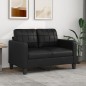 vidaXL Sofá de 2 plazas de cuero sintético negro 120 cm vidaXL Sofá de 2 plazas de cuero sintético negro 120 cm