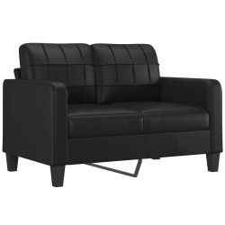 vidaXL Sofá de 2 plazas de cuero sintético negro 120 cm