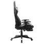vidaXL Silla de gaming con reposapiés cuero sintético negro y blanco vidaXL Silla de gaming con reposapiés cuero sintético negro y blanco