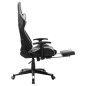 vidaXL Silla de gaming con reposapiés cuero sintético negro y blanco vidaXL Silla de gaming con reposapiés cuero sintético negro y blanco