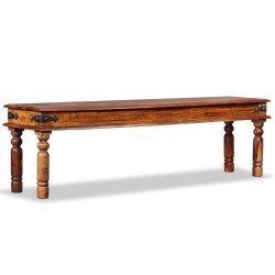 vidaXL Banco estilo castillo madera maciza de sheesham 160x35x45 cm