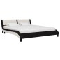 vidaXL Estructura de cama con LED cuero PE blanco y negro 160x200 cm vidaXL Estructura de cama con LED cuero PE blanco y negro 160x200 cm