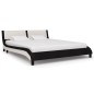 vidaXL Estructura de cama con LED cuero PE blanco y negro 160x200 cm vidaXL Estructura de cama con LED cuero PE blanco y negro 160x200 cm