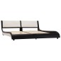 vidaXL Estructura de cama con LED cuero PE blanco y negro 160x200 cm vidaXL Estructura de cama con LED cuero PE blanco y negro 160x200 cm