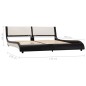vidaXL Estructura de cama con LED cuero PE blanco y negro 160x200 cm vidaXL Estructura de cama con LED cuero PE blanco y negro 160x200 cm