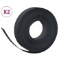 vidaXL Borduras de jardín 2 uds polietileno negro 10 m 10 cm vidaXL Borduras de jardín 2 uds polietileno negro 10 m 10 cm