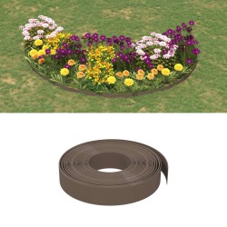 vidaXL Borduras de jardín 5 uds polietileno marrón 10 m 10 cm