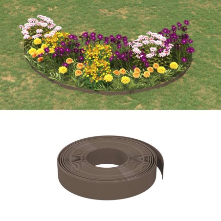 vidaXL Borduras de jardín 5 uds polietileno marrón 10 m 10 cm