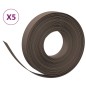 vidaXL Borduras de jardín 5 uds polietileno marrón 10 m 10 cm vidaXL Borduras de jardín 5 uds polietileno marrón 10 m 10 cm