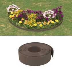 vidaXL Borduras de jardín 5 uds polietileno marrón 10 m 15 cm