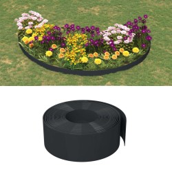 vidaXL Borduras de jardín 4 uds polietileno negro 10 m 20 cm