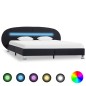 vidaXL Estructura de cama con LED de cuero sintético negro 140x200 cm vidaXL Estructura de cama con LED de cuero sintético negro 140x200 cm