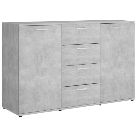 vidaXL Aparador de madera contrachapada gris hormigón 120x35,5x75 cm