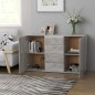 vidaXL Aparador de madera contrachapada gris hormigón 120x35,5x75 cm vidaXL Aparador de madera contrachapada gris hormigón 120x35,5x75 cm