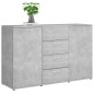 vidaXL Aparador de madera contrachapada gris hormigón 120x35,5x75 cm vidaXL Aparador de madera contrachapada gris hormigón 120x35,5x75 cm
