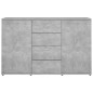 vidaXL Aparador de madera contrachapada gris hormigón 120x35,5x75 cm vidaXL Aparador de madera contrachapada gris hormigón 120x35,5x75 cm
