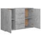 vidaXL Aparador de madera contrachapada gris hormigón 120x35,5x75 cm vidaXL Aparador de madera contrachapada gris hormigón 120x35,5x75 cm