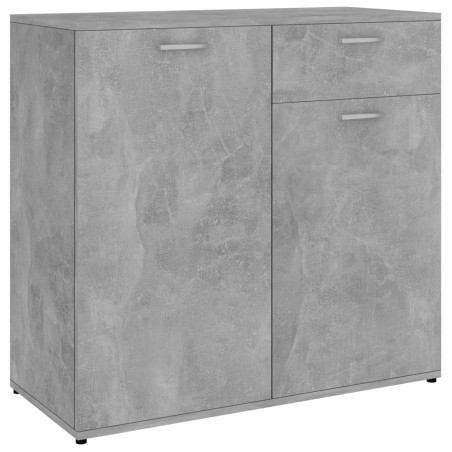 vidaXL Aparador de madera contrachapada gris hormigón 80x36x75 cm
