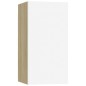 vidaXL Mueble de TV 2 uds contrachapada blanco y roble 30,5x30x60 cm vidaXL Mueble de TV 2 uds contrachapada blanco y roble 30,5x30x60 cm