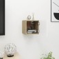 vidaXL Mueble de salón de pared blanco y roble Sonoma 30,5x30x30 cm