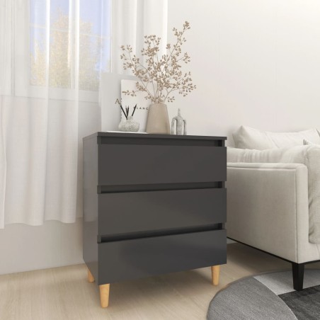 vidaXL Aparador de madera contrachapada gris 60x35x69 cm