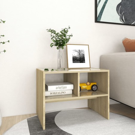 vidaXL Mesa auxiliar de madera contrachapada roble Sonoma 60x40x45 cm