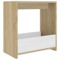 vidaXL Mesa auxiliar de madera contrachapada blanco y roble 50x26x50cm vidaXL Mesa auxiliar de madera contrachapada blanco y roble 50x26x50cm