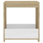 vidaXL Mesa auxiliar de madera contrachapada blanco y roble 50x26x50cm vidaXL Mesa auxiliar de madera contrachapada blanco y roble 50x26x50cm