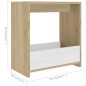 vidaXL Mesa auxiliar de madera contrachapada blanco y roble 50x26x50cm vidaXL Mesa auxiliar de madera contrachapada blanco y roble 50x26x50cm