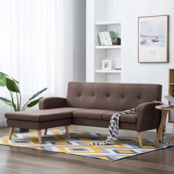 vidaXL Sofá con forma de L tapizado de tela marrón 186x136x79 cm