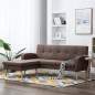 vidaXL Sofá con forma de L tapizado de tela marrón 186x136x79 cm vidaXL Sofá con forma de L tapizado de tela marrón 186x136x79 cm