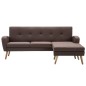 vidaXL Sofá con forma de L tapizado de tela marrón 186x136x79 cm vidaXL Sofá con forma de L tapizado de tela marrón 186x136x79 cm