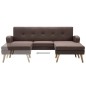 vidaXL Sofá con forma de L tapizado de tela marrón 186x136x79 cm vidaXL Sofá con forma de L tapizado de tela marrón 186x136x79 cm