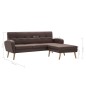vidaXL Sofá con forma de L tapizado de tela marrón 186x136x79 cm vidaXL Sofá con forma de L tapizado de tela marrón 186x136x79 cm