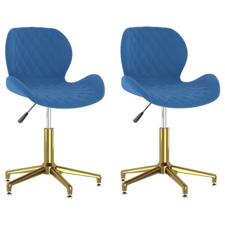 vidaXL Sillas de comedor giratorias 2 uds terciopelo azul