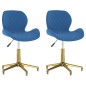 vidaXL Sillas de comedor giratorias 2 uds terciopelo azul