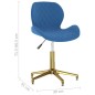 vidaXL Sillas de comedor giratorias 2 uds terciopelo azul